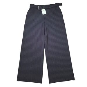 Free Assembly High Rise Pinstripe Wide Leg Pants 12 Retro Business Casual Preppy